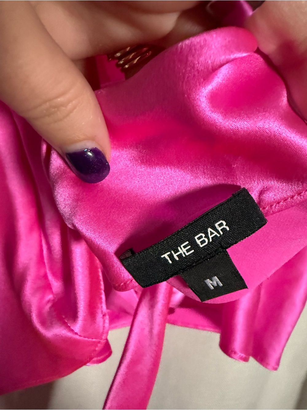 The Bar Asher Silk Backless Top in Bubblegum Hot Pink Size Medium - Picture 5 of 10